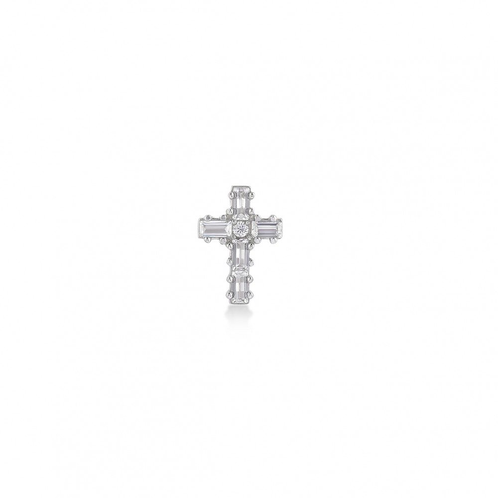 Cross, Sterling Silver Earring (Sold INDIVIDUALLY).