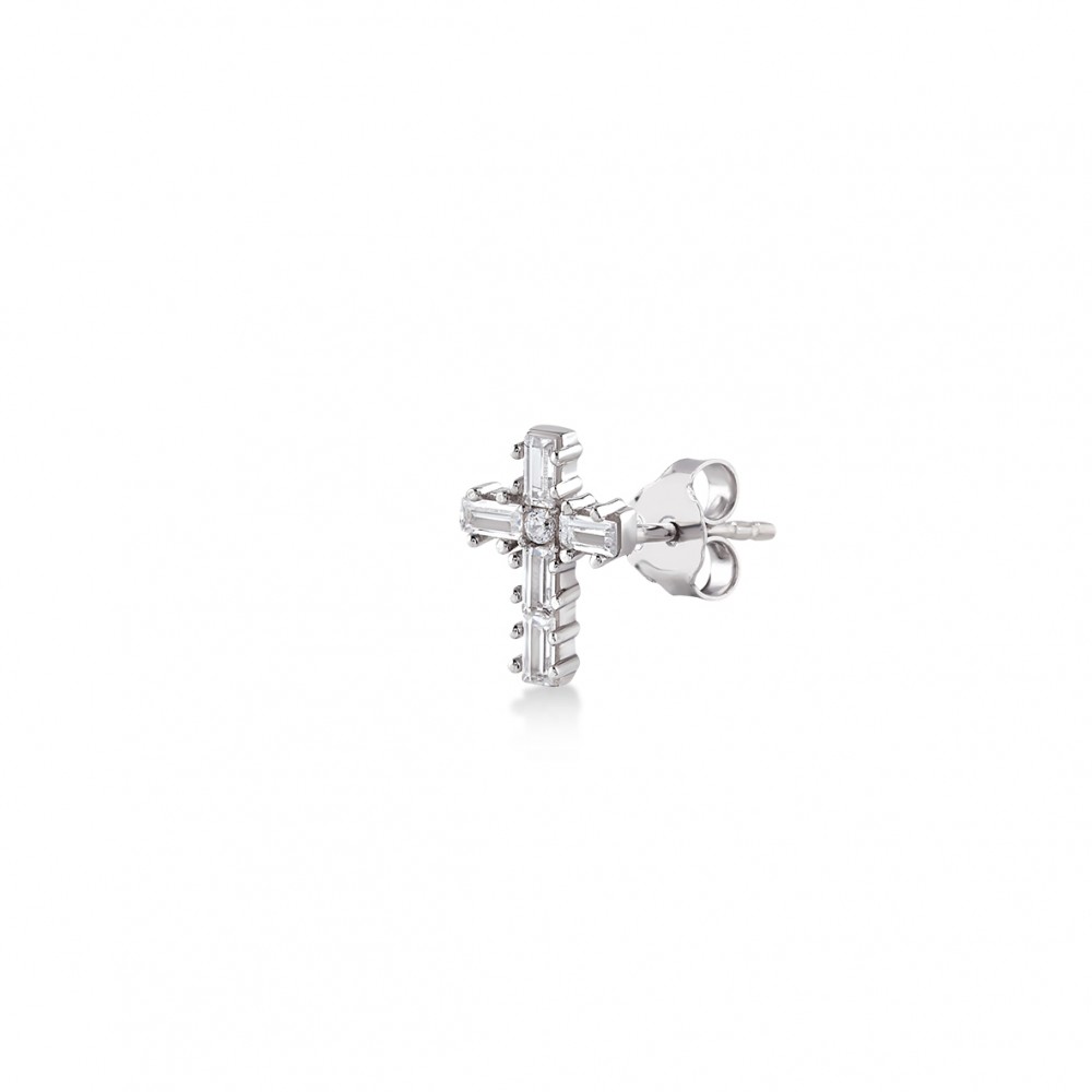 Cross, Sterling Silver Earring (Sold INDIVIDUALLY).