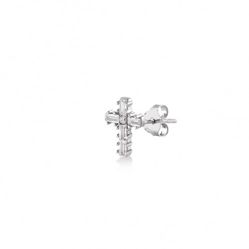 Cross, Sterling Silver Earring (Sold INDIVIDUALLY).