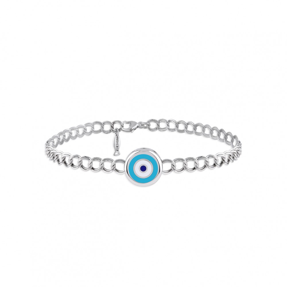 Jewel Eye Nazar, Sterling Silver Bracelet.