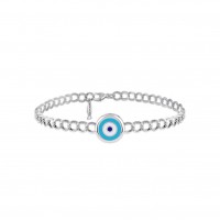 Jewel Eye Nazar, Sterling Silver Bracelet.