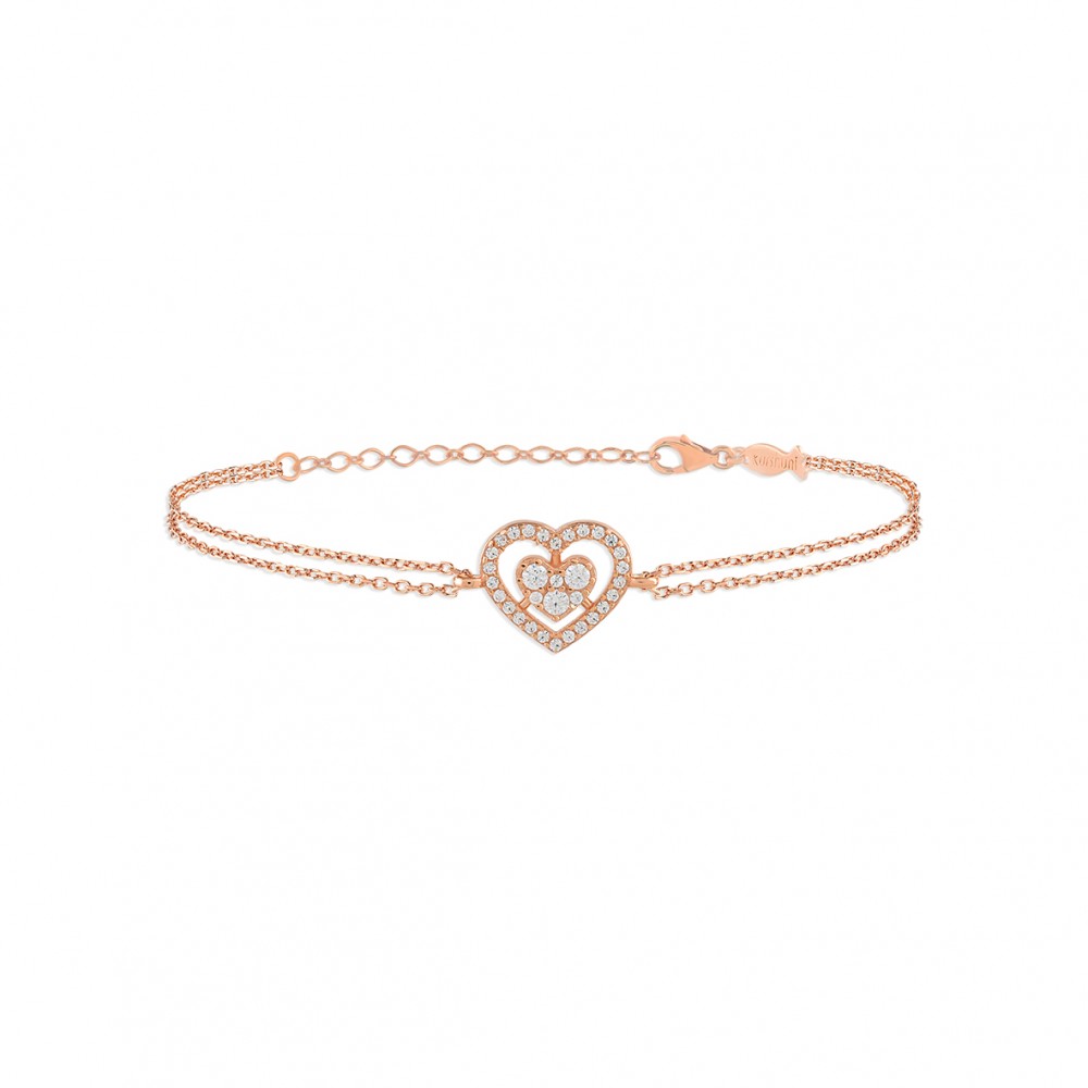 Mini Entourage Heart, Sterling Silver Bracelet.