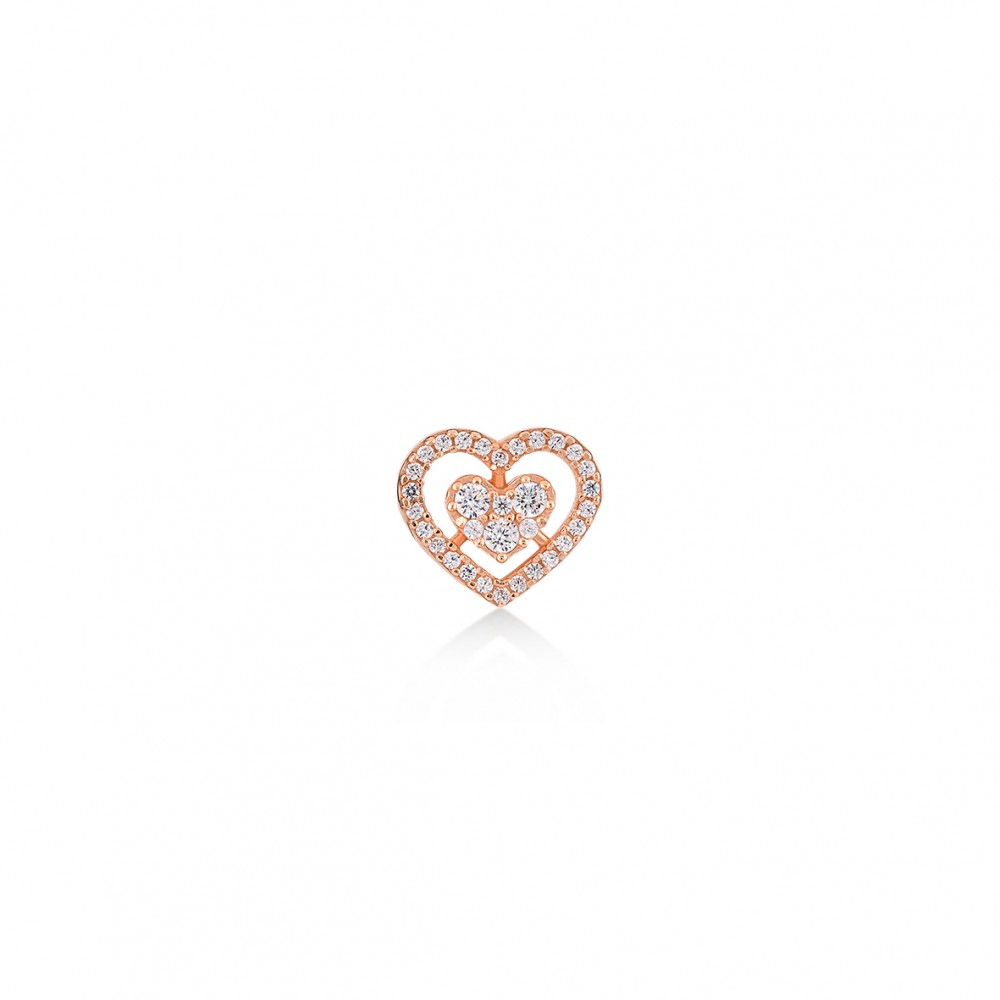 Mini Entourage Heart, Sterling Silver Earring (Sold INDIVIDUALLY).