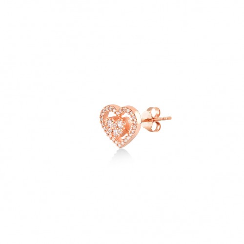 Mini Entourage Heart, Sterling Silver Earring (Sold INDIVIDUALLY).