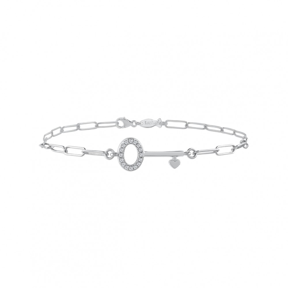 Key, Sterling Silver Bracelet. Key, Sterling Silver Bracelet.