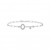 Key, Sterling Silver Bracelet. Key, Sterling Silver Bracelet.