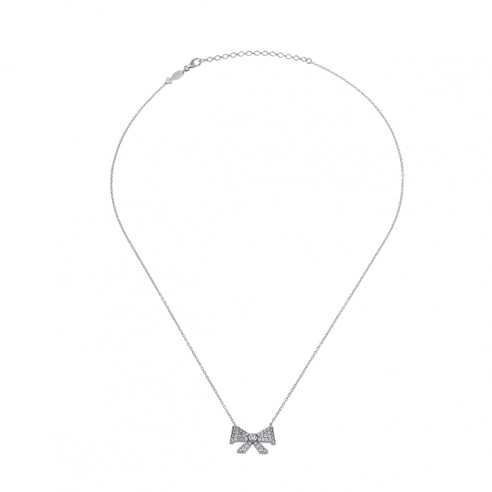 Bow, Sterling Silver Necklace.
