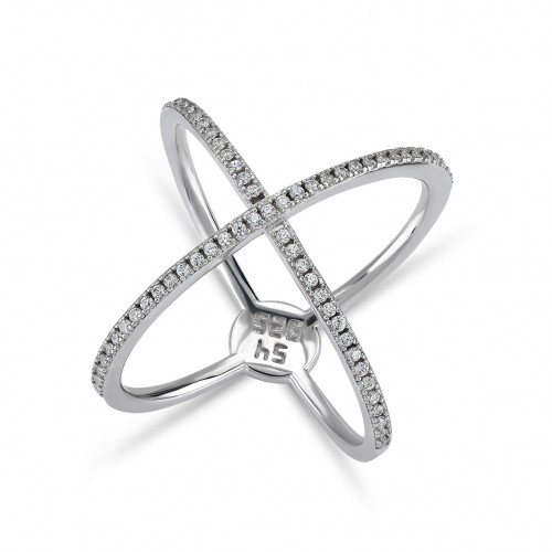 X, Sterling Silver Ring.