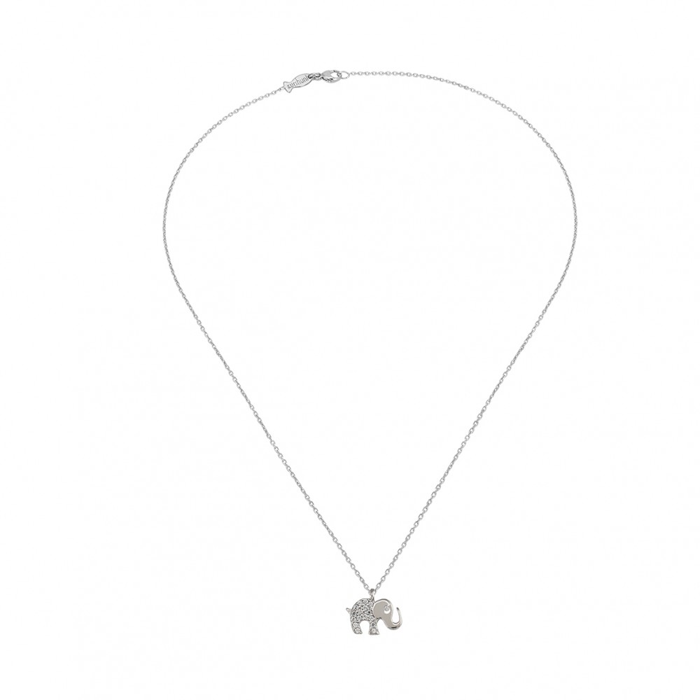 Lucky Elephant , Sterling Silver Necklace.