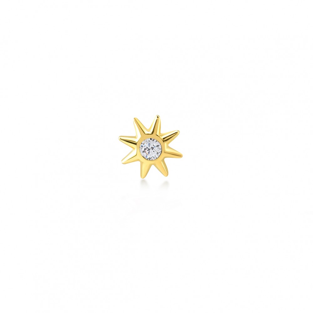 Mini Sun, Sterling Silver Earring (Sold INDIVIDUALLY).