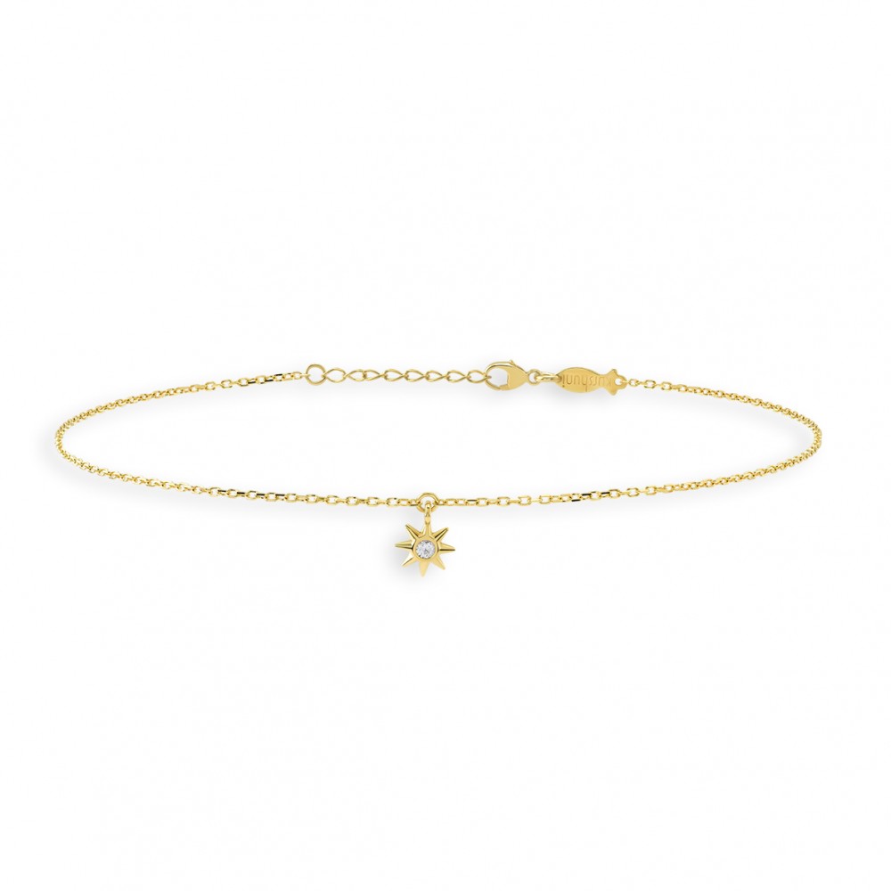 Mini Sun, Sterling Silver Anklet.