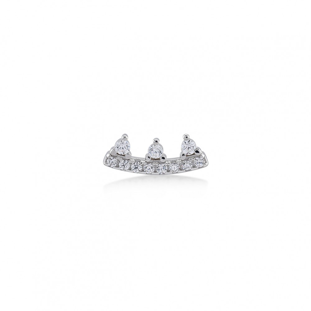 Crown, Sterling Silver Earring (Sold INDIVIDUALLY).