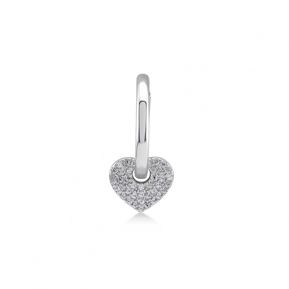 Heart, Sterling Silver Earring (Sold INDIVIDUALLY).