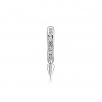 Plumb Huggie Hoop, Sterling Silver Earring (Sold INDIVIDUALLY).