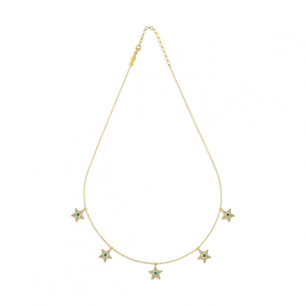 Mini Entourage Stars, Sterling Silver Necklace.