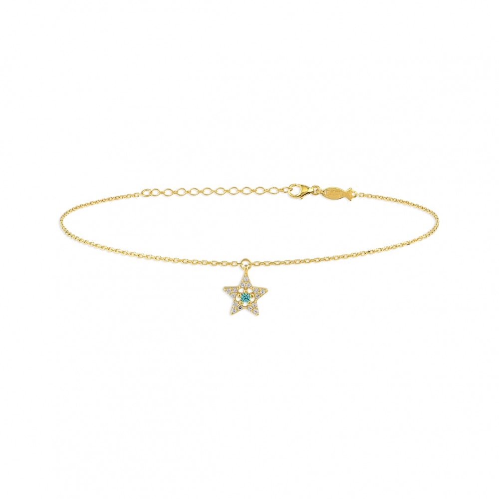 Mini Entourage Star, Sterling Silver Anklet.