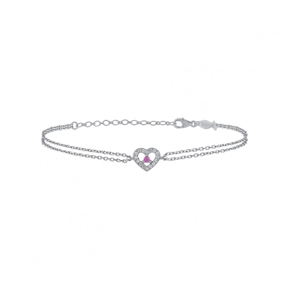 Mini Entourage Heart, Sterling Silver Bracelet.