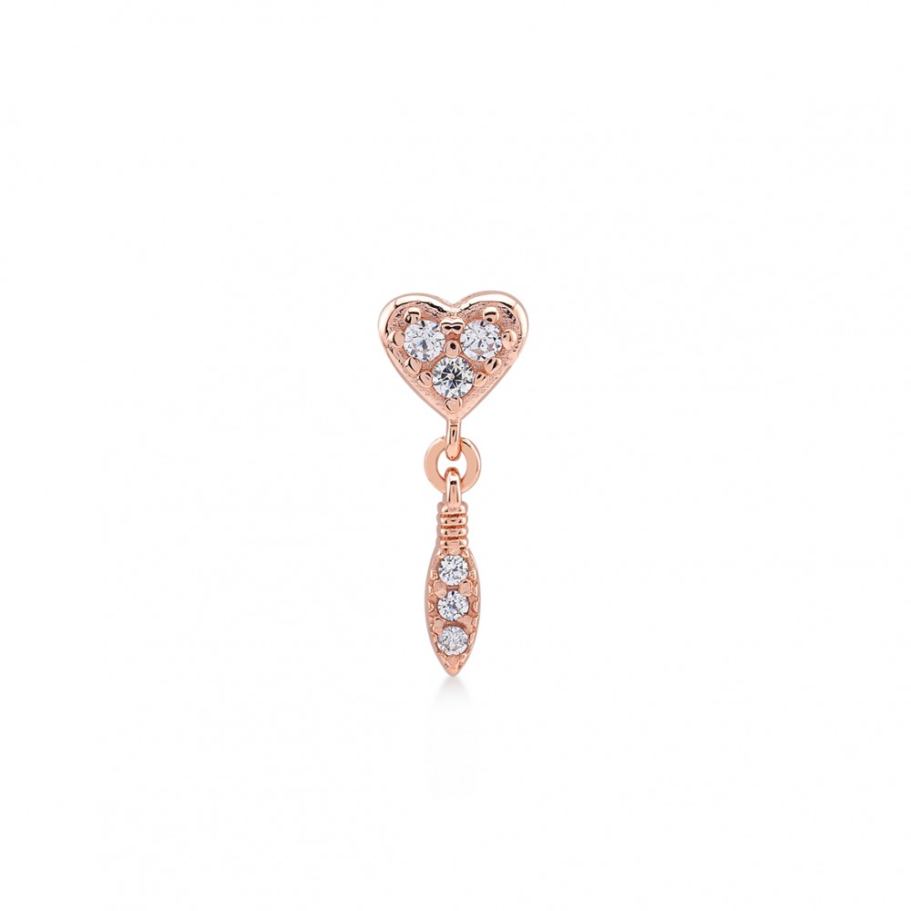 Mini Heart, Sterling Silver Earring (Sold INDIVIDUALLY).