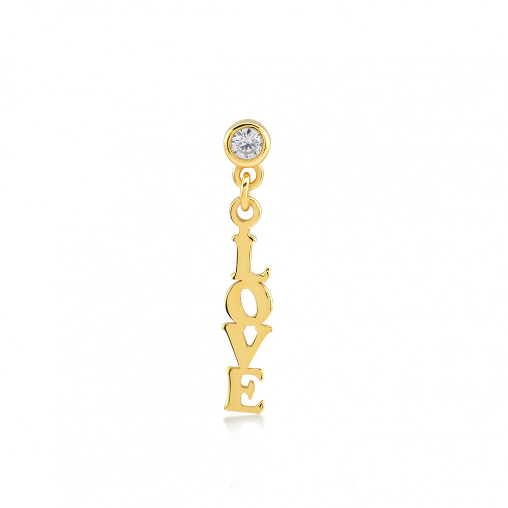 LOVE Dangle, Sterling Silver Earring (Sold INDIVIDUALLY).