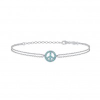 Peace, Sterling Silver Bracelet.