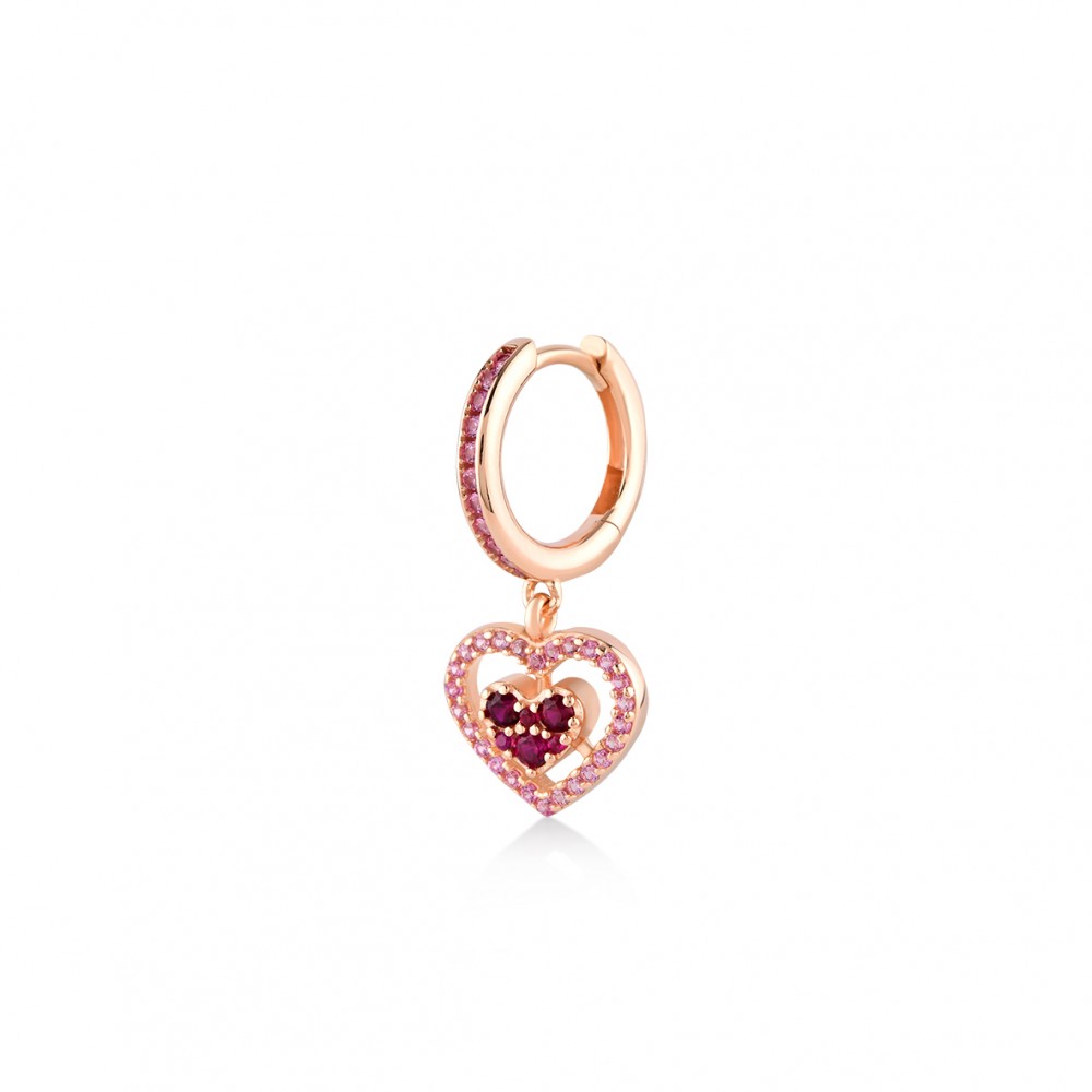 Midi Heart Entourage, Sterling Silver Earring (Sold INDIVIDUALLY).
