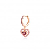 Midi Heart Entourage, Sterling Silver Earring (Sold INDIVIDUALLY).