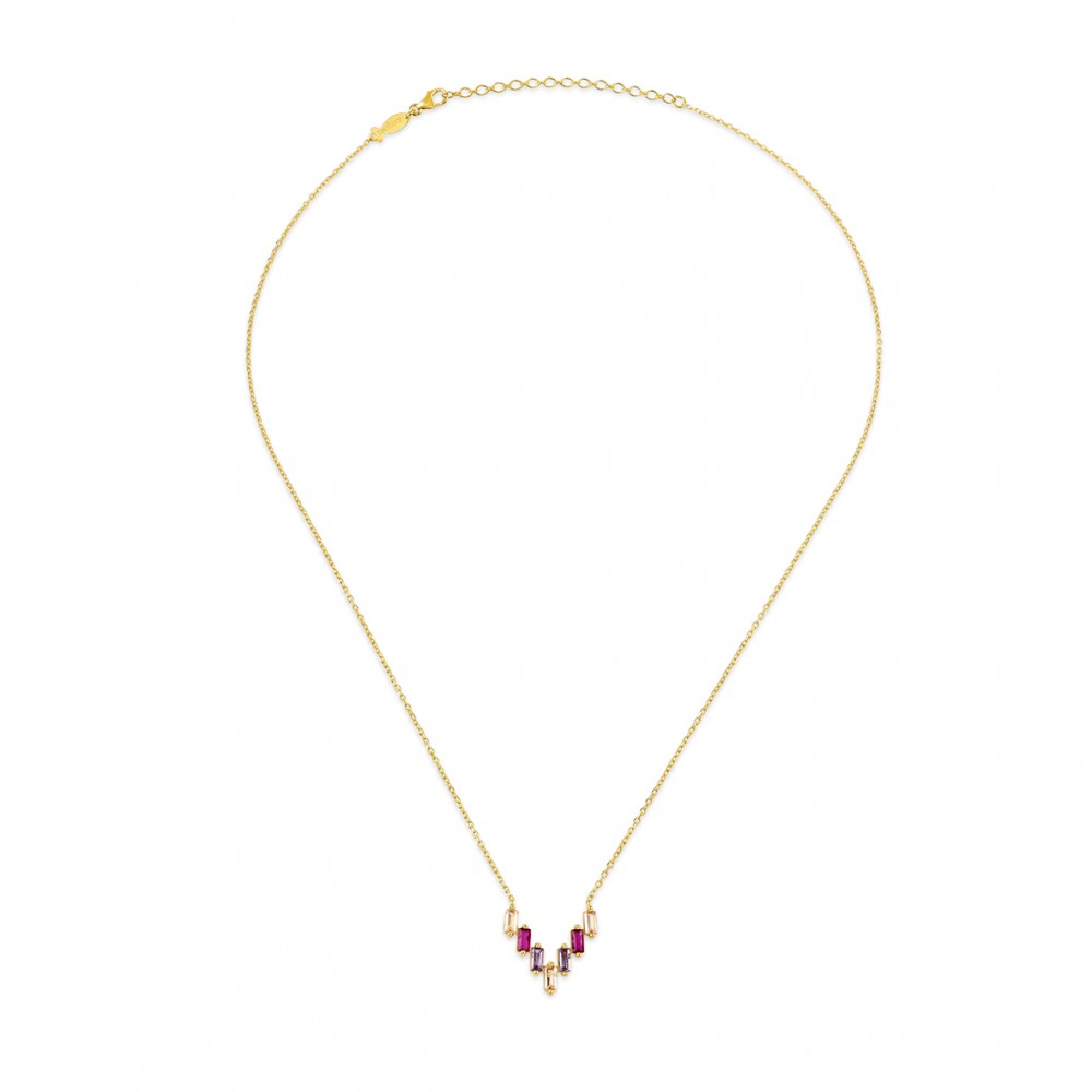 V, Sterling Silver Necklace.