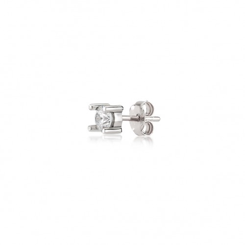 Solitaire, Sterling Silver Earring (Sold INDIVIDUALLY).